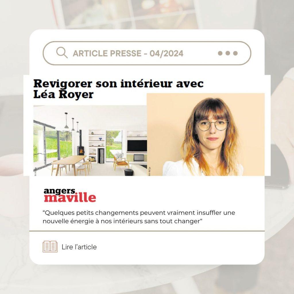 Parution journal angersmaville Léa Royer Décoratrice Angers